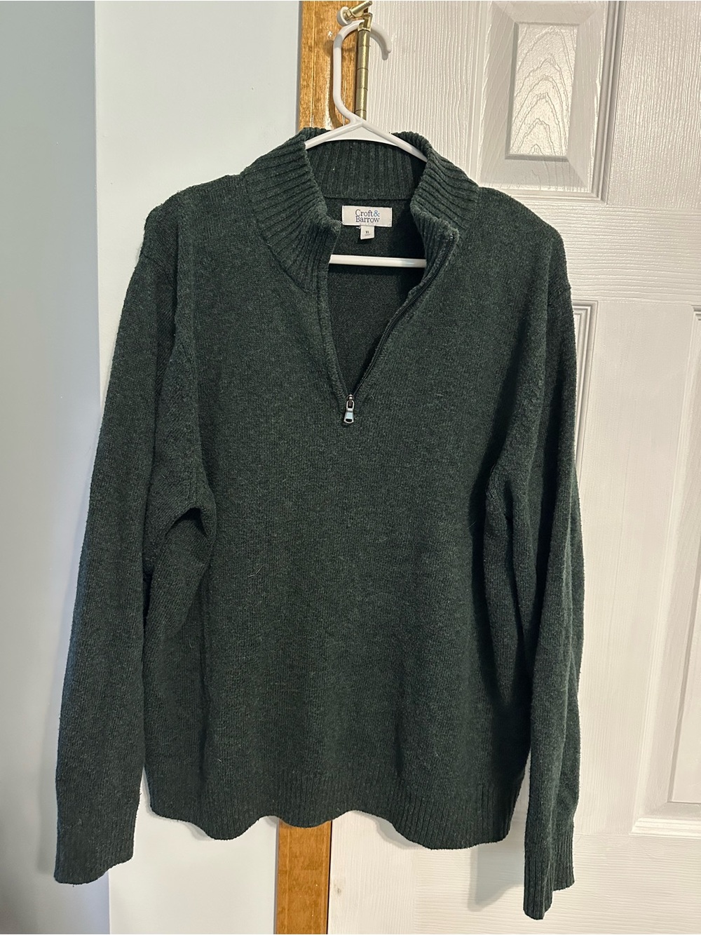 croft & barrow Women's Dark Green Quarter-Zip Sweater